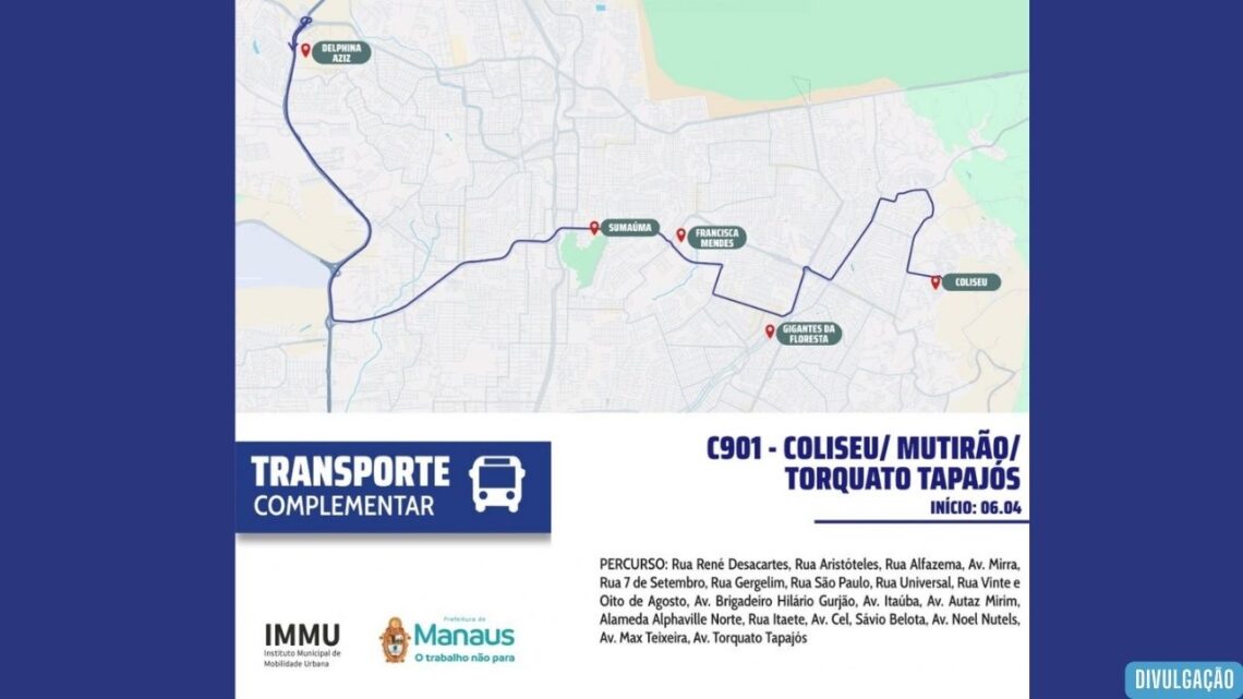 Prefeitura de Manaus informa que nova linha de ônibus passa a atender à comunidade no bairro Jorge Teixeira