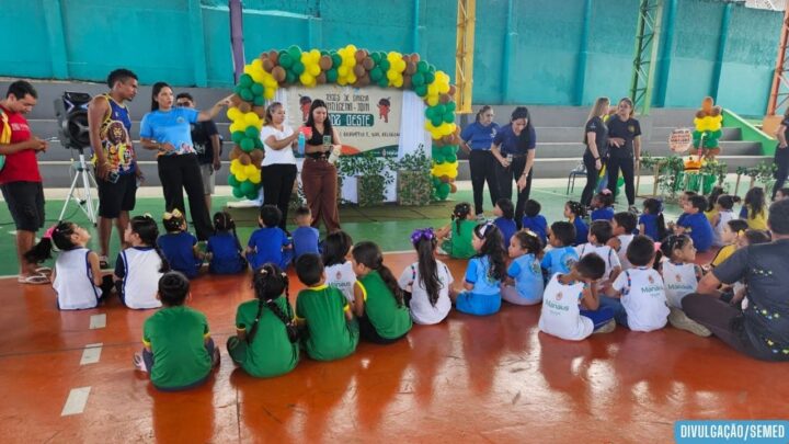 Alunos da educação infantil da prefeitura participam de jogos indígenas e vivenciam tradições na zona Oeste de Manaus