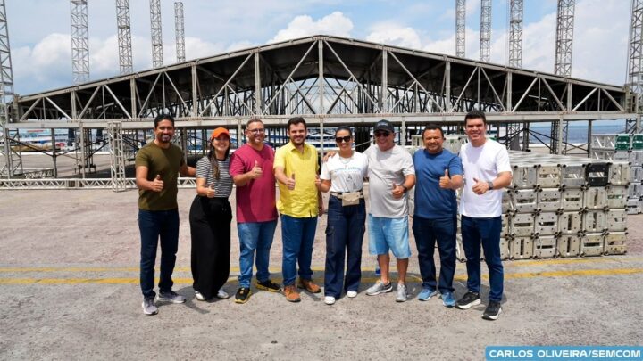 Prefeito Renato Junior vistoria montagem de palco do ‘#SouManaus Passo a Paço 2026’ e programação será apresentada nesta segunda-feira