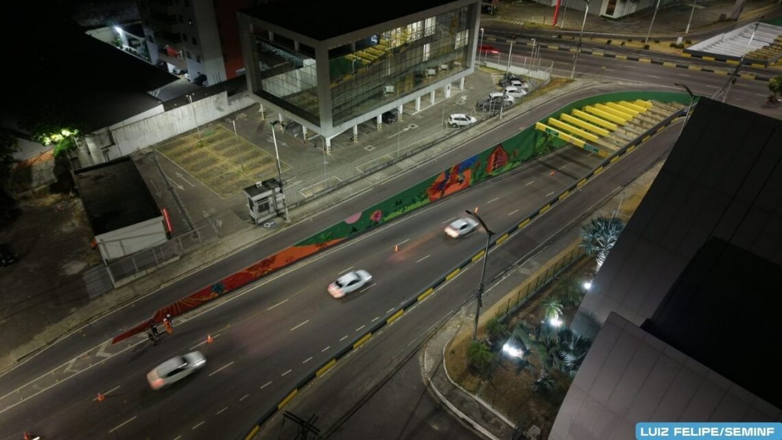 Prefeitura leva arte, cultura e novas cores ao viaduto Antônio Simões, no Parque 10