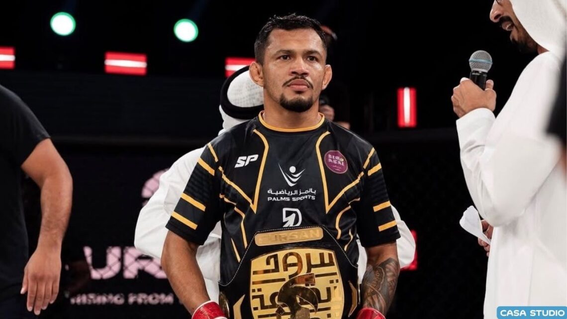 Amazonense Cleiver Fernandes conquista cinturão nos Emirados Árabes na primeira luta como pai: “Lutando para ser um exemplo”